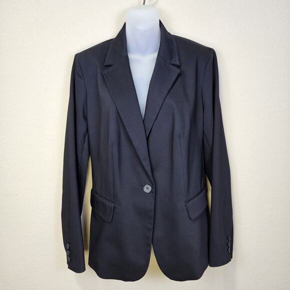 Lane Bryant Womens 16 Blazer Black Side Vent Classic Minimal Career Layer Preppy - Picture 1 of 16